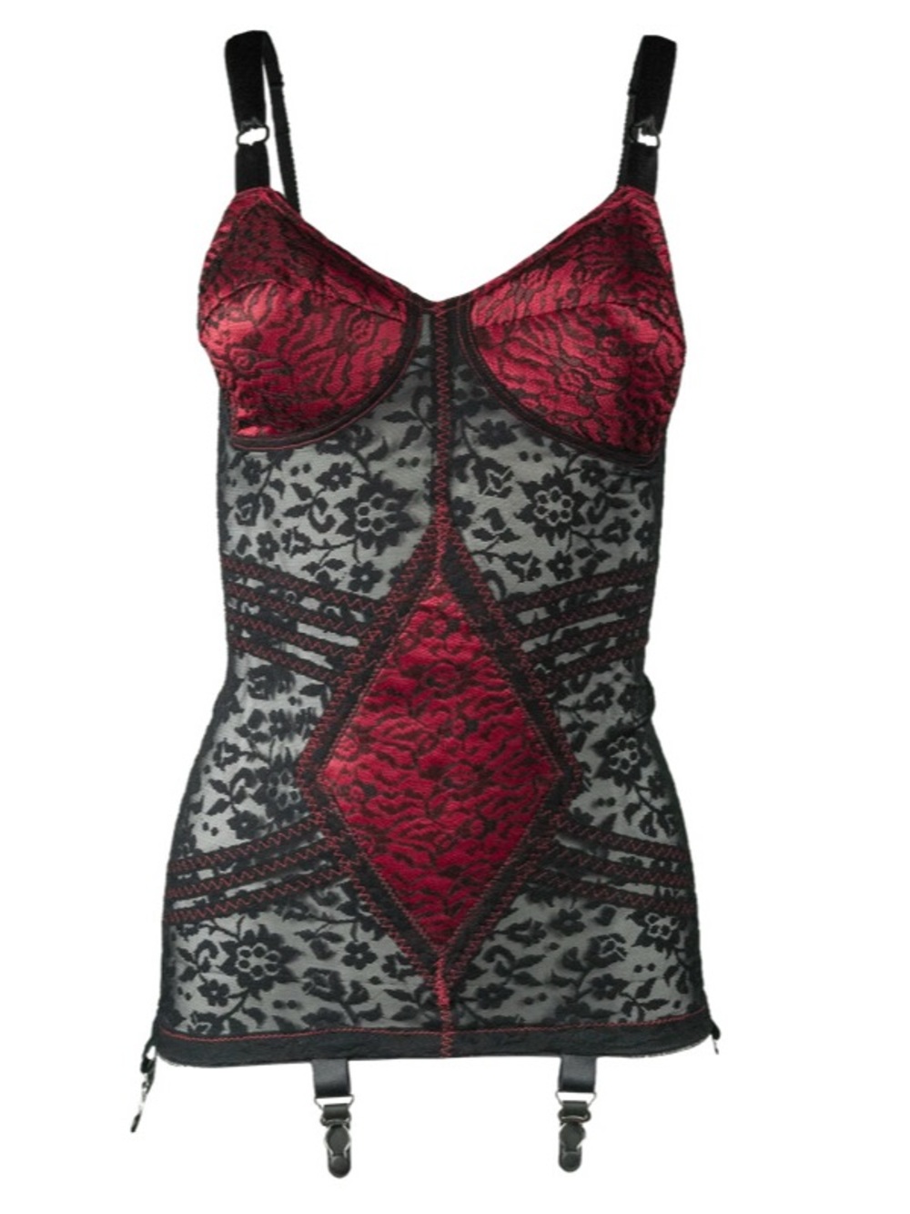 Style 9357 Body Briefer Extra Firm Shaping - Red/Black